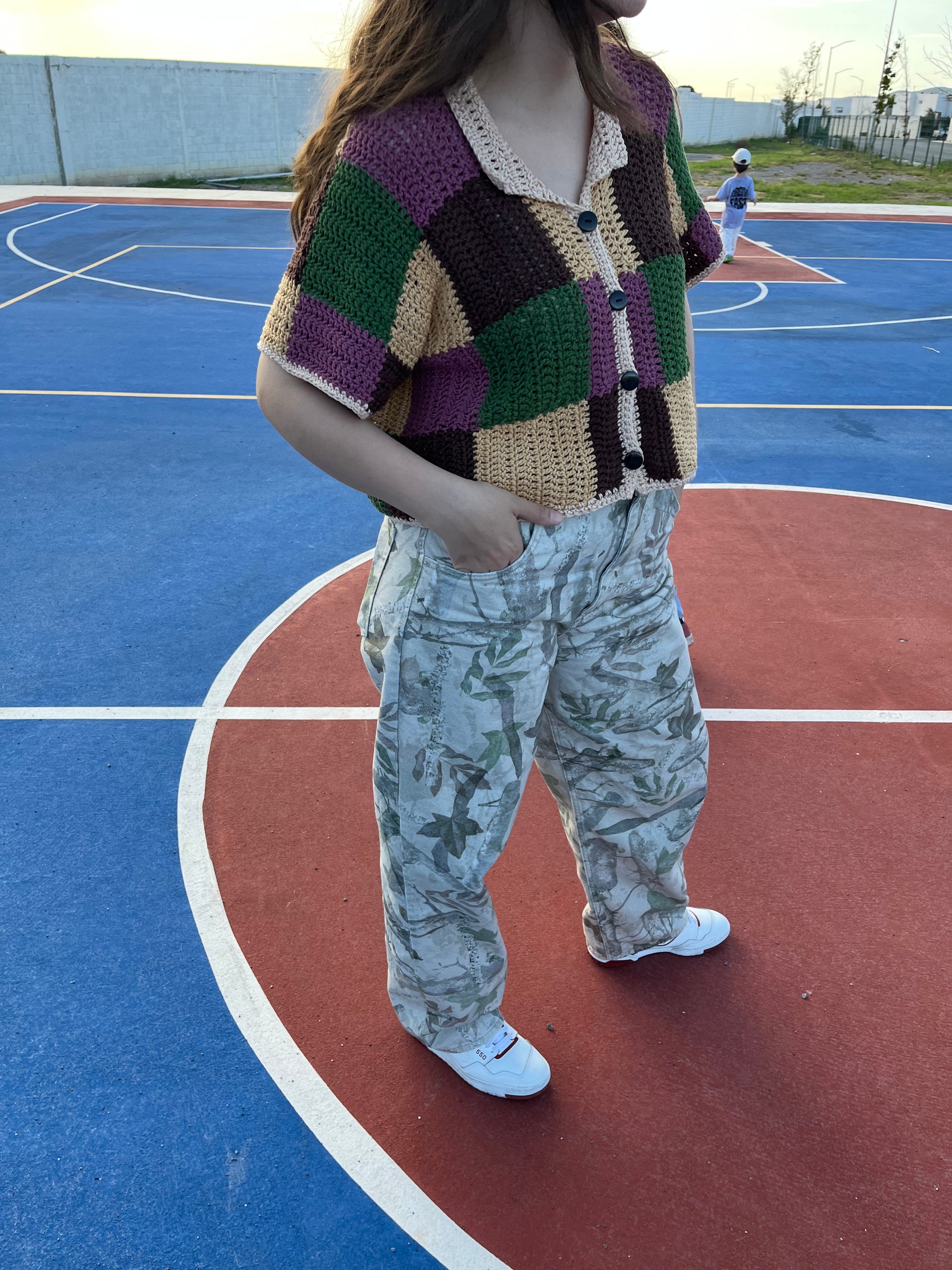 Camisa de cuadros a Crochet